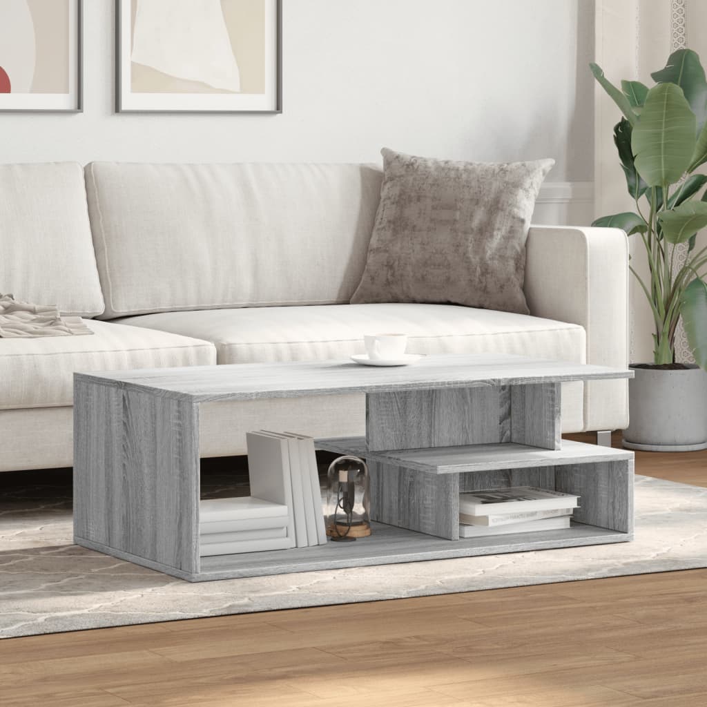 Tavolino da Salotto Grigio Sonoma 102x55x35cm Legno Multistrato | homemem39