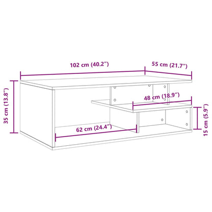 Tavolino da Salotto Grigio Sonoma 102x55x35cm Legno Multistrato | homemem39
