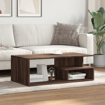 Tavolino Salotto Rovere Marrone 102x55x35 cm Legno Multistrato | homemem39