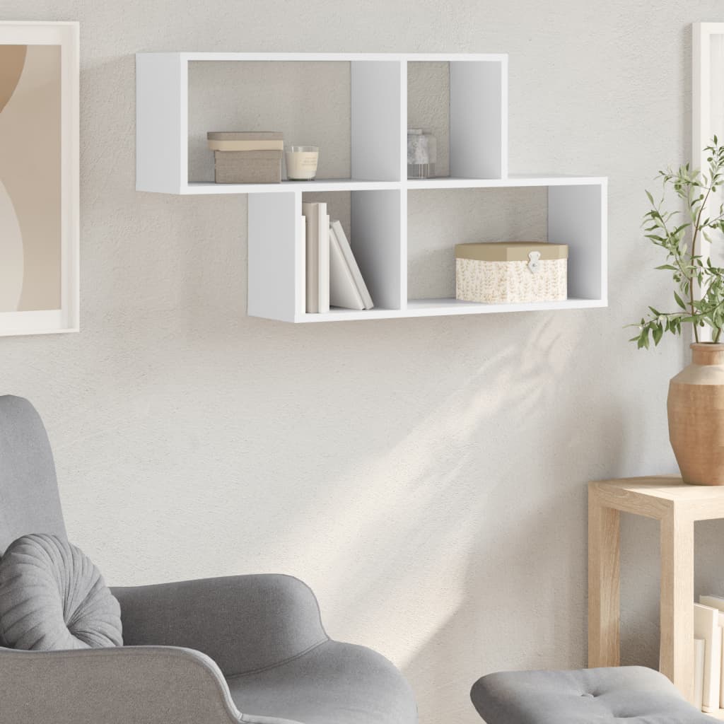 Scaffale a Parete Bianco 100x20x53 cm in Legno Multistrato | homemem39