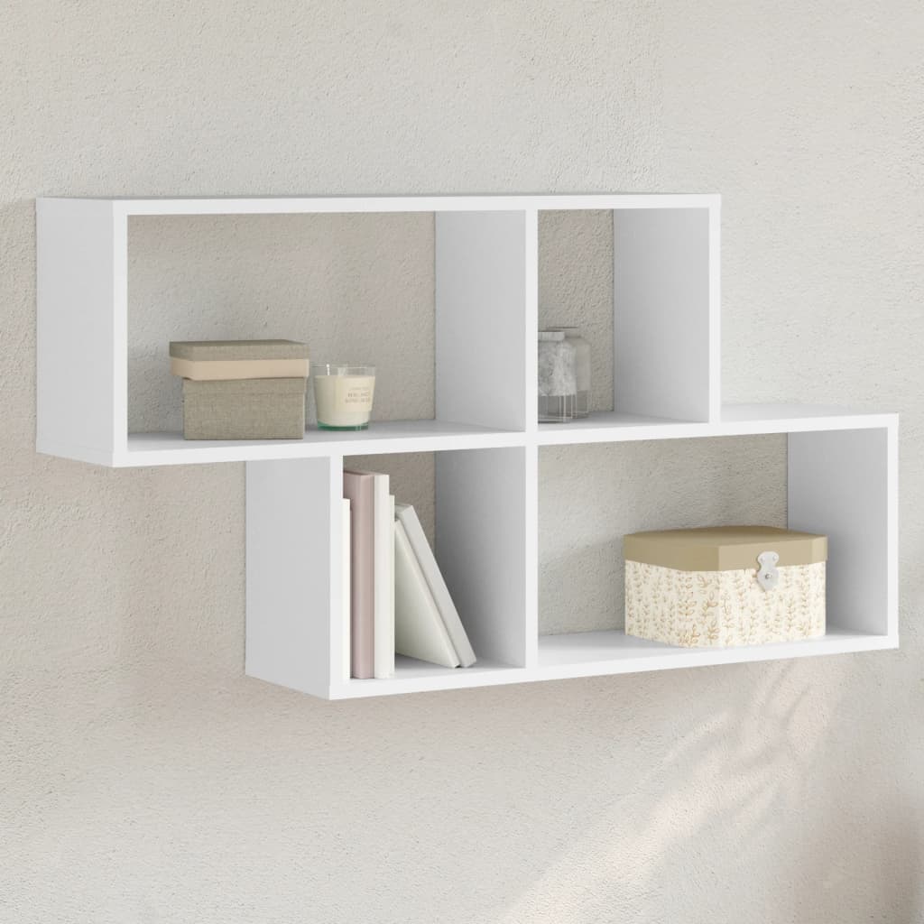 Scaffale a Parete Bianco 100x20x53 cm in Legno Multistrato | homemem39