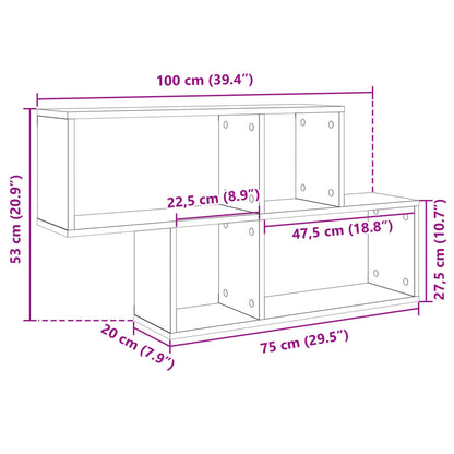 Scaffale a Parete Rovere Sonoma 100x20x53cm Legno Multistrato | homemem39