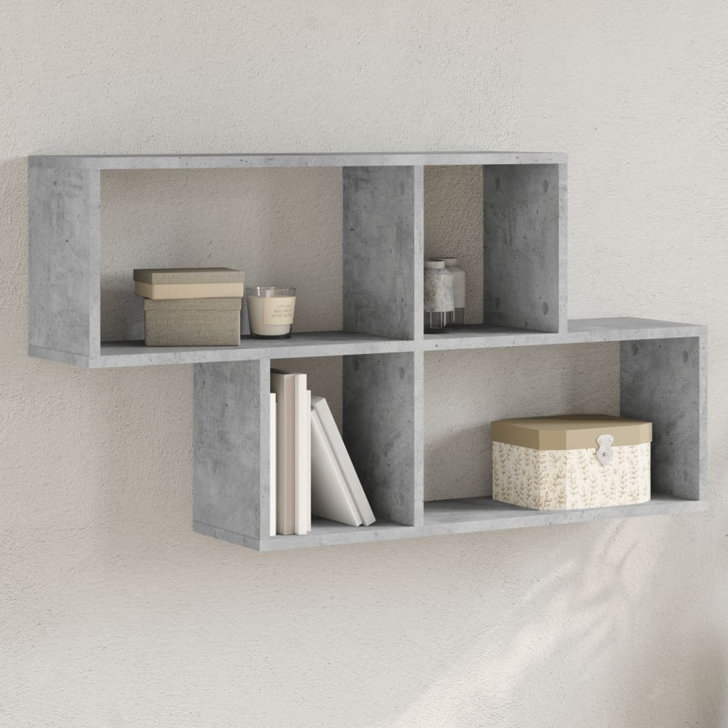 Scaffale a Muro Grigio Cemento 100x20x53 cm Legno Multistrato | homemem39