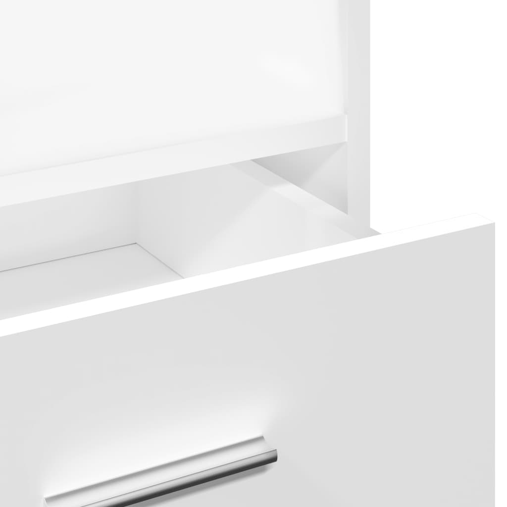 Leggio con Ruote e Cassetto Bianco 55x55x107 cm in Multistrato - homemem39