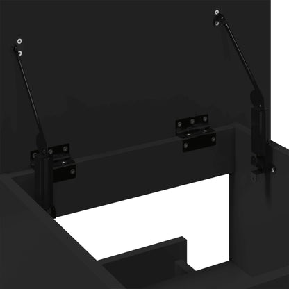 Leggio con Ruote e Cassetto Nero 55x55x107 cm in Multistrato - homemem39