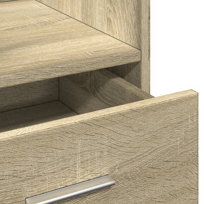 Leggio con Ruote e Cassetto Sonoma 55x55x107 cm in Multistrato - homemem39