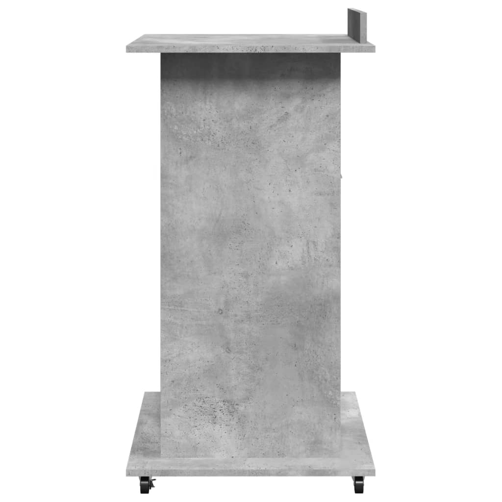 Leggio con Ruote e Cassetto Grigio 55x55x107 cm in Multistrato - homemem39