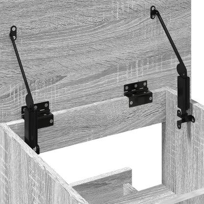 Leggio con Ruote Cassetto Grigio Sonoma 55x55x107cm Multistrato - homemem39