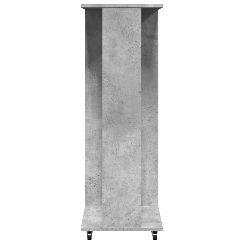 Armadio con Ruote Grigio Cemento 102x38x110cm Legno Multistrato