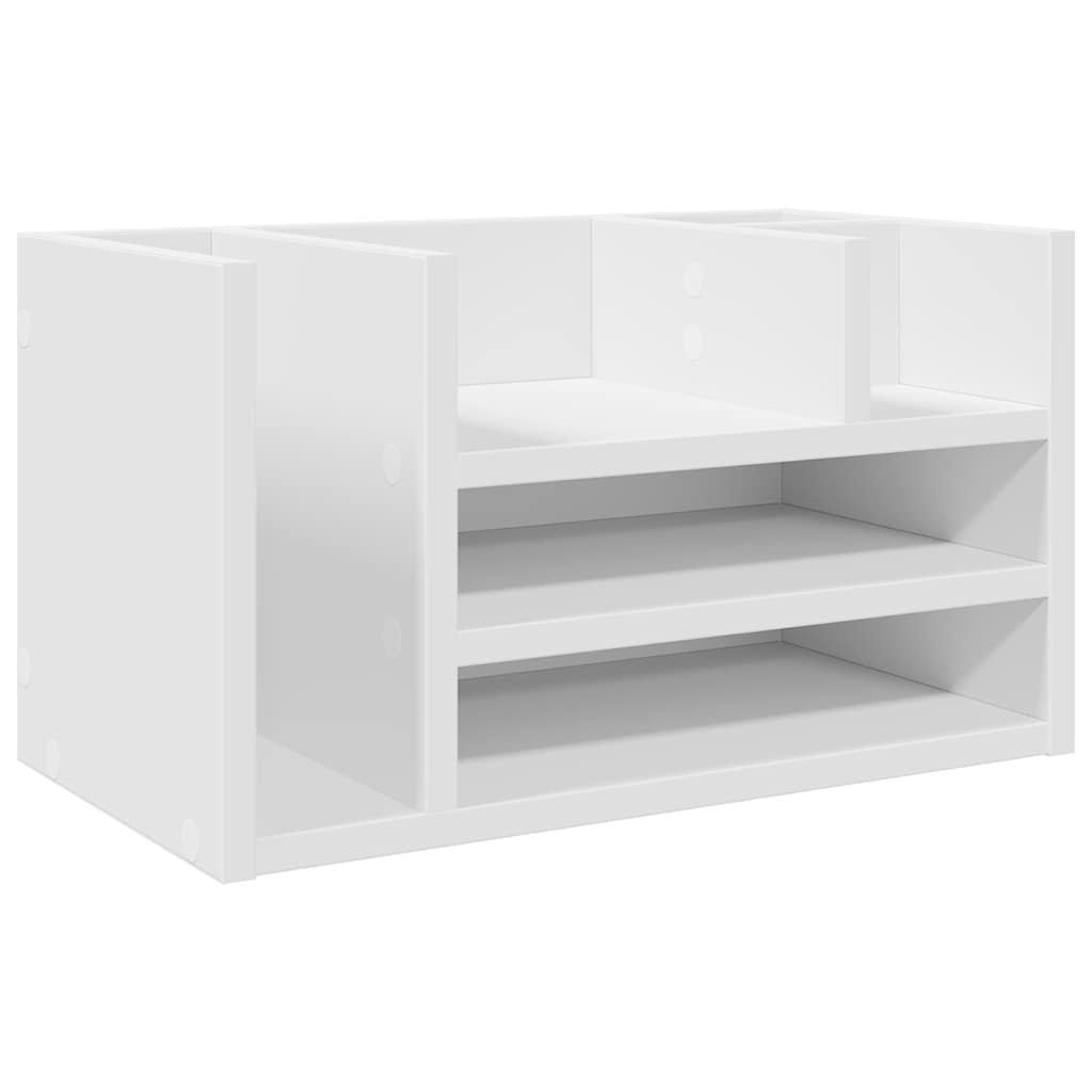 Organizer da Scrivania Bianco 44,5x24x25 cm Legno Multistrato | homemem39
