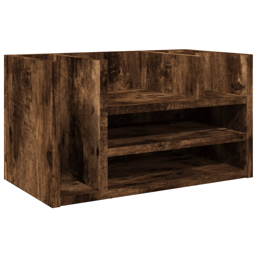 Organizer Scrivania Rovere Fumo 44,5x24x25cm Legno Multistrato | homemem39