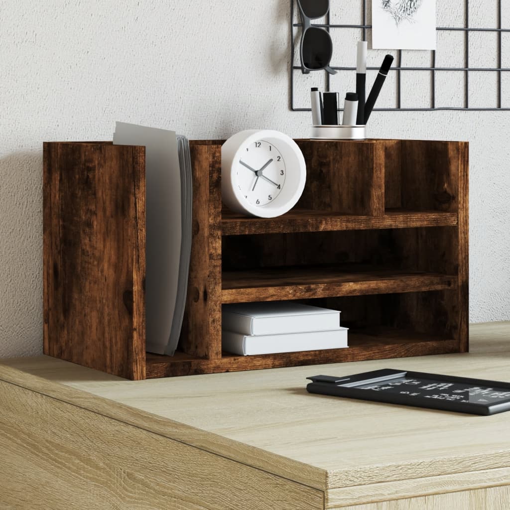 Organizer Scrivania Rovere Fumo 44,5x24x25cm Legno Multistrato | homemem39