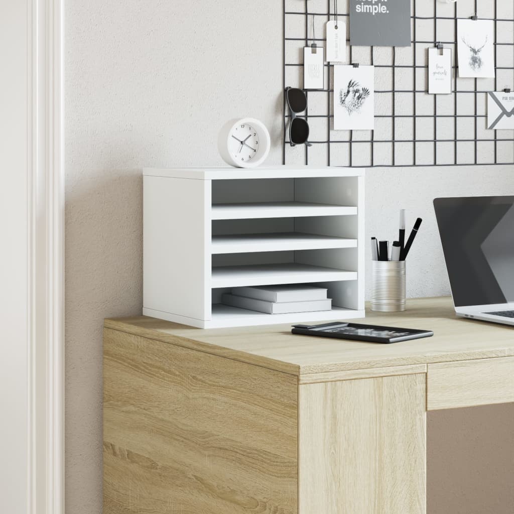 Organizer per la Scrivania Bianco 36x26x29,5 cm in Multistrato | homemem39