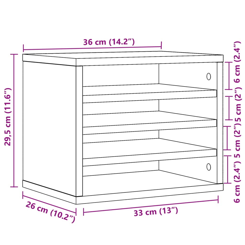Organizer per la Scrivania Bianco 36x26x29,5 cm in Multistrato | homemem39