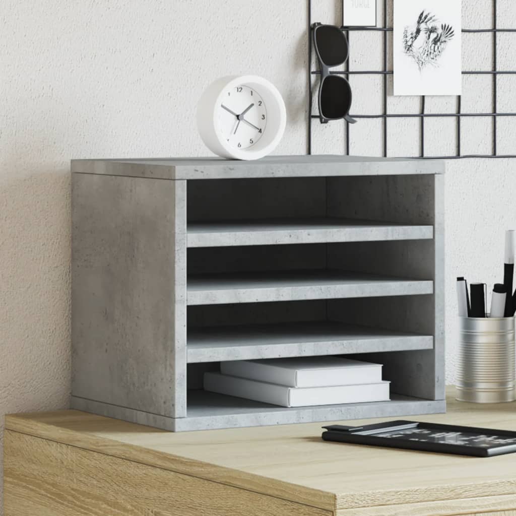 Organizer Scrivania Grigio Cemento 36x26x29,5 Legno Multistrato | homemem39