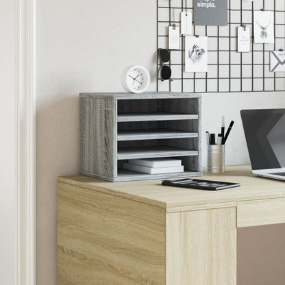 Organizer Scrivania Grigio Sonoma 36x26x29,5 Legno Multistrato