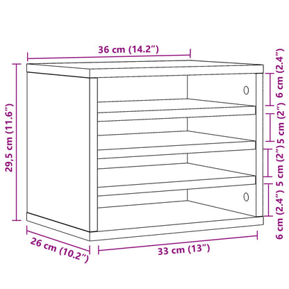 Organizer Scrivania Grigio Sonoma 36x26x29,5 Legno Multistrato