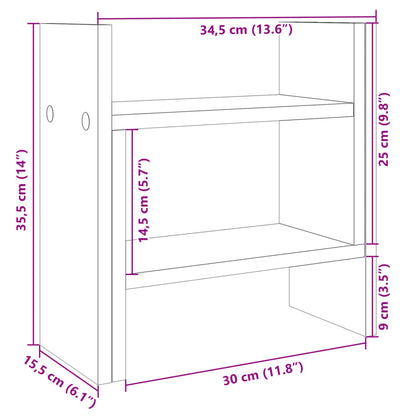 Organizer Scrivania Bianco 34,5x15,5x35,5 cm Legno Multistrato