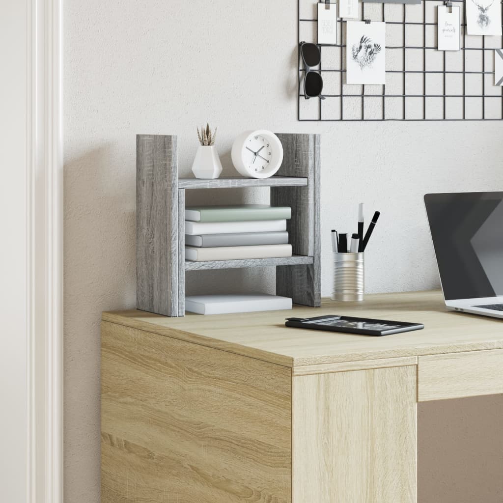 Organizer Scrivania Grigio Sonoma 34,5x15,5x35,5 cm Multistrato