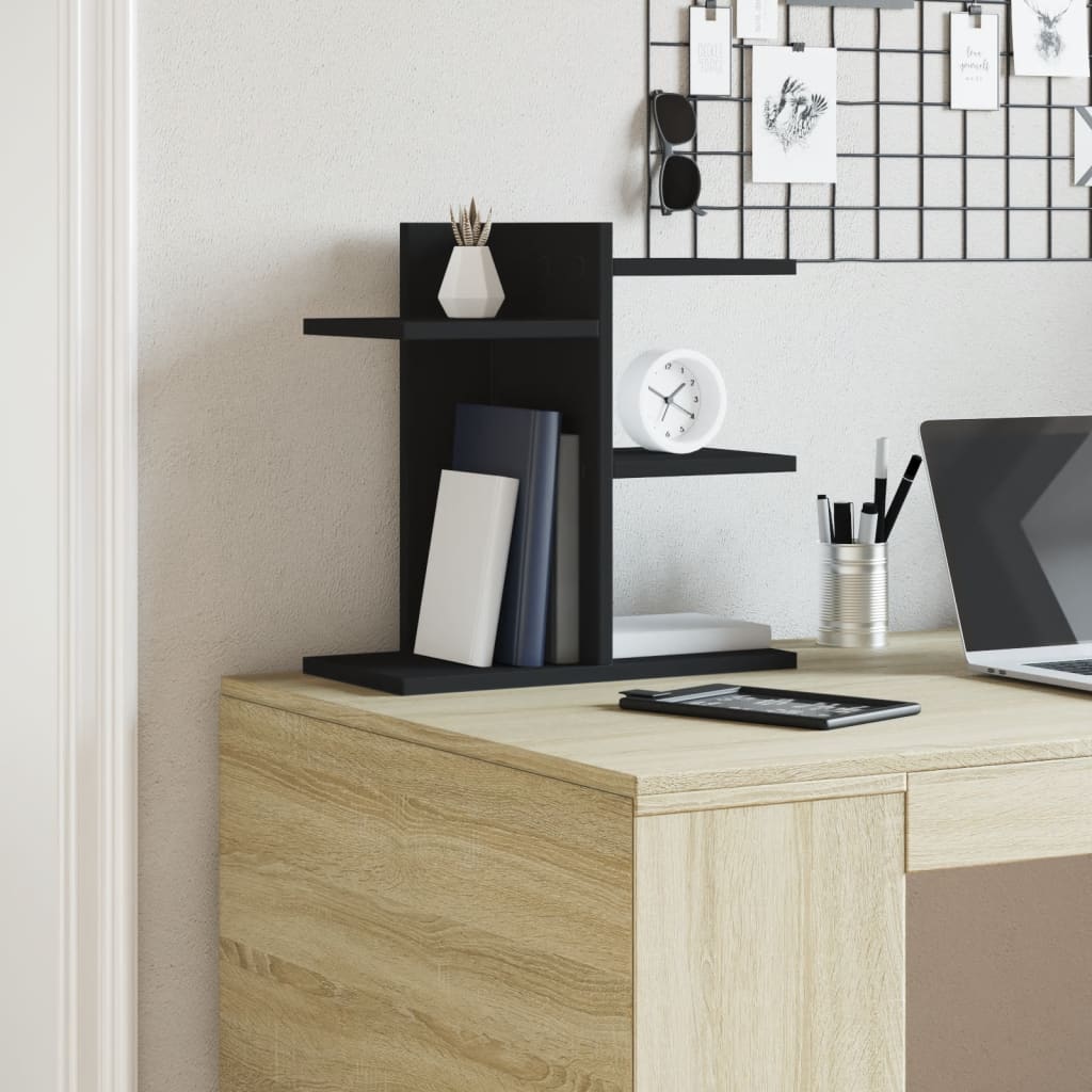 Organizer da Scrivania Nero 42x21,5x42 cm in Legno Multistrato | homemem39