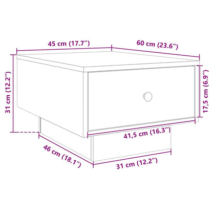 Tavolino da Salotto Bianco 60x45x31 cm in Legno Multistrato