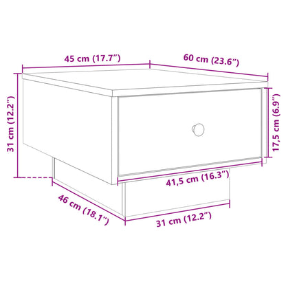 Tavolino da Salotto Grigio Cemento 60x45x31cm Legno Multistrato | homemem39