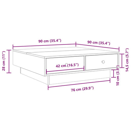 Tavolino da Salotto Bianco 90x90x28 cm in Truciolato | homemem39