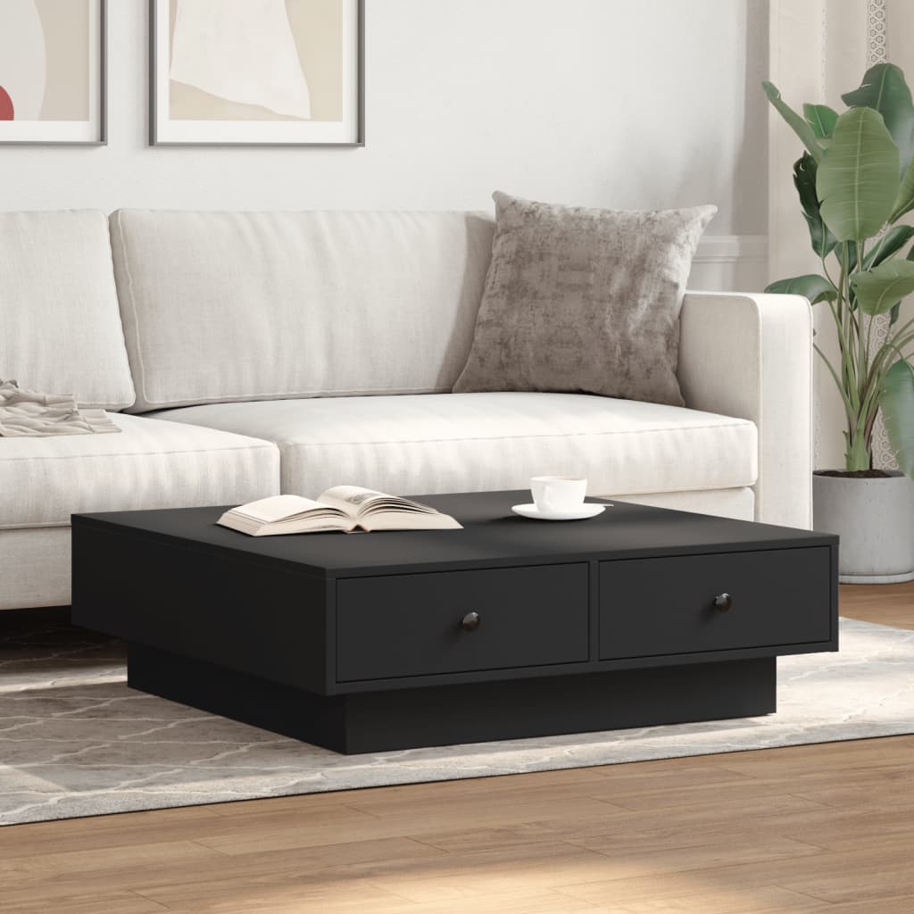 Tavolino da Salotto Nero 90x90x28 cm in Truciolato | homemem39