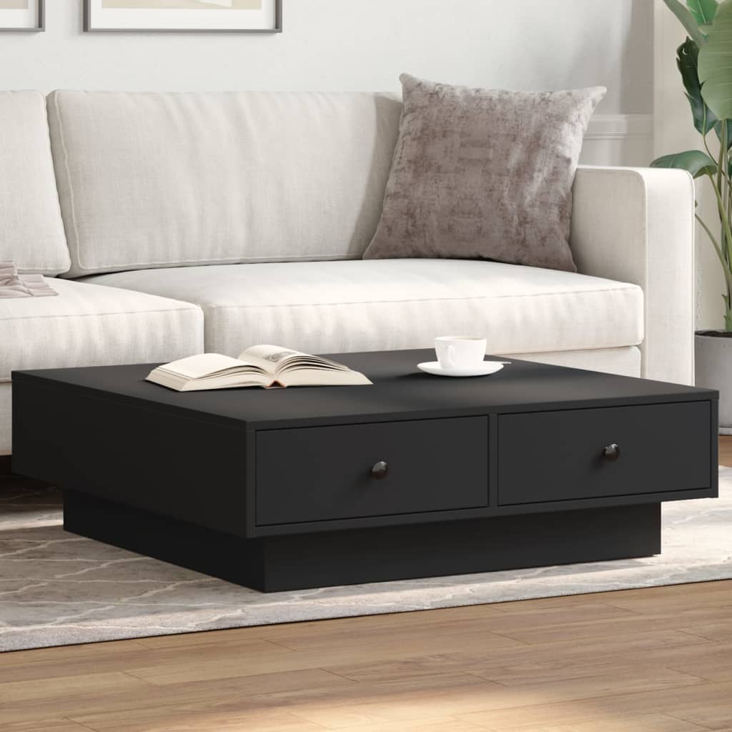 Tavolino da Salotto Nero 90x90x28 cm in Truciolato | homemem39