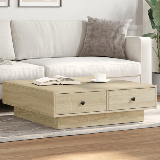 Tavolino da Salotto Rovere Sonoma 90x90x28 cm Legno Multistrato | homemem39