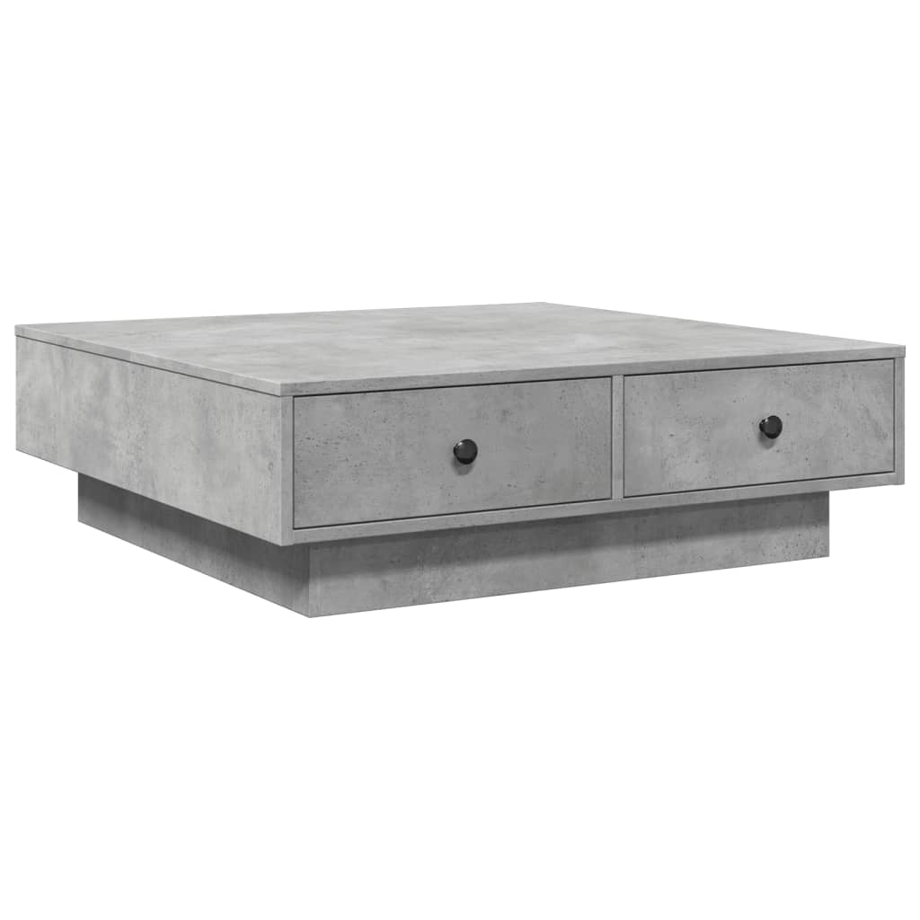 Tavolino da Salotto Grigio Cemento 90x90x28cm Legno Multistrato