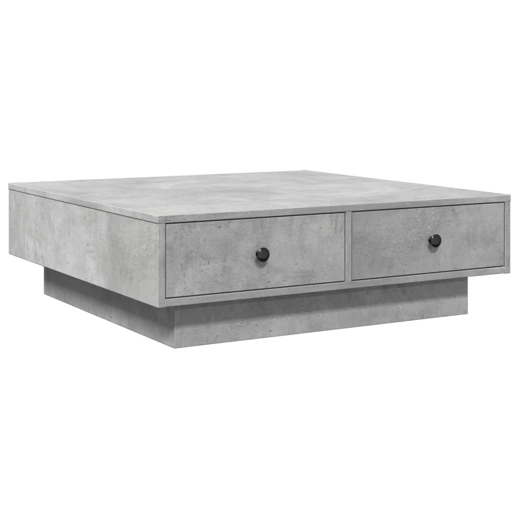 Tavolino da Salotto Grigio Cemento 90x90x28cm Legno Multistrato