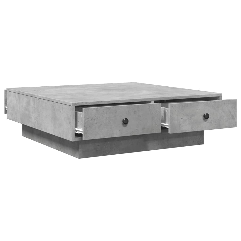 Tavolino da Salotto Grigio Cemento 90x90x28cm Legno Multistrato