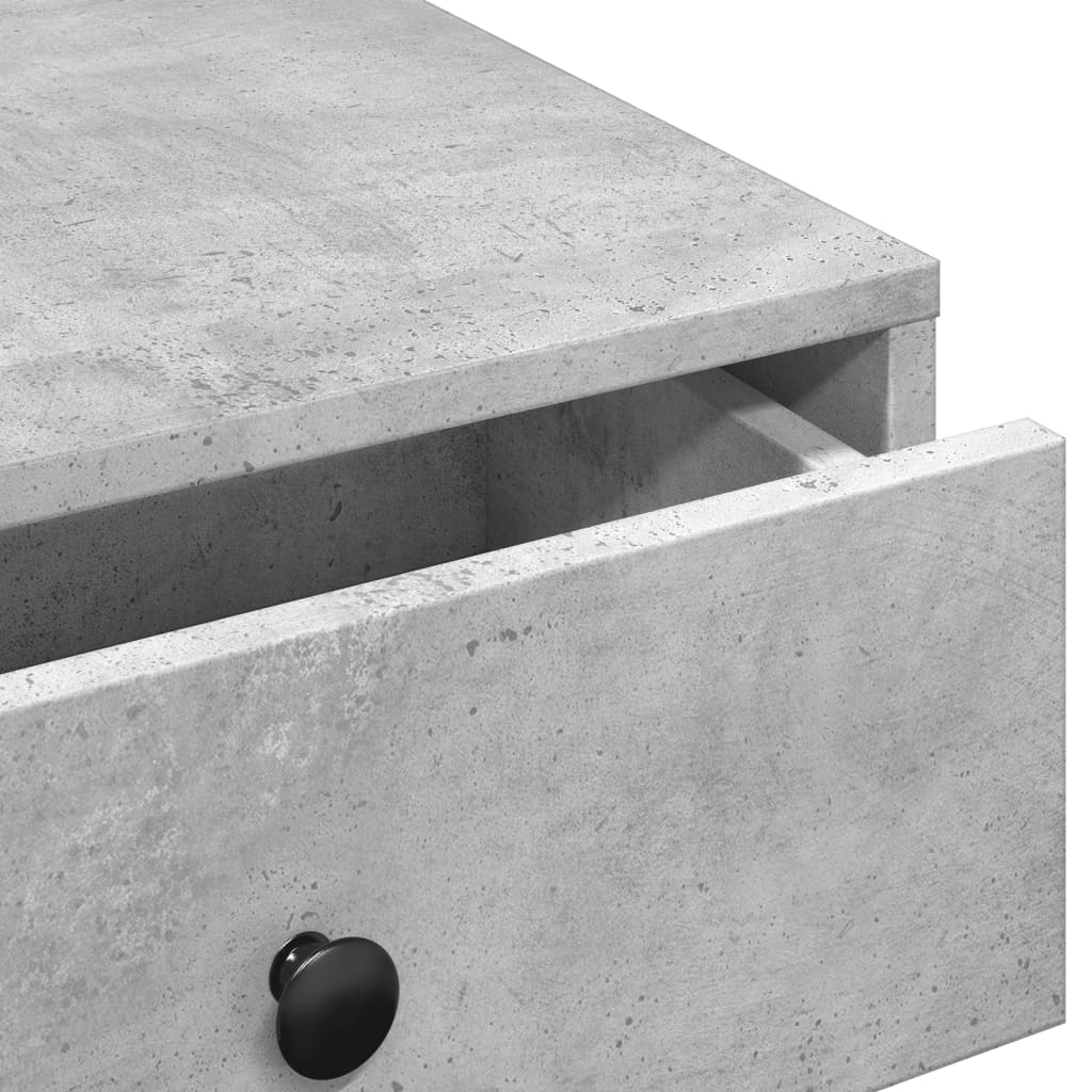 Tavolino da Salotto Grigio Cemento 90x90x28cm Legno Multistrato