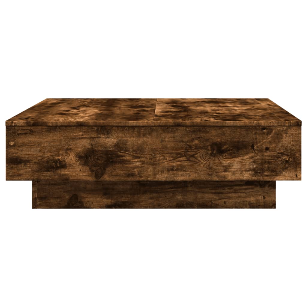 Tavolino da Salotto Rovere Fumo 90x90x28 cm Legno Multistrato