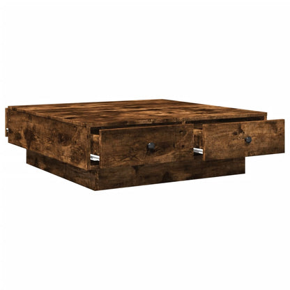 Tavolino da Salotto Rovere Fumo 90x90x28 cm Legno Multistrato