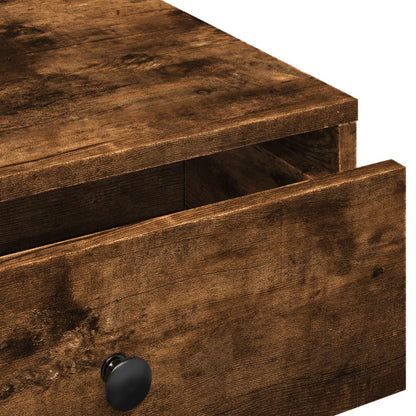 Tavolino da Salotto Rovere Fumo 90x90x28 cm Legno Multistrato