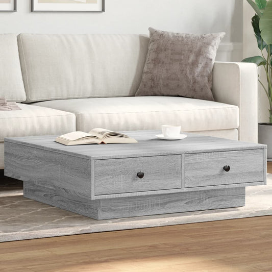 Tavolino da Salotto Grigio Sonoma 90x90x28 cm Legno Multistrato | homemem39