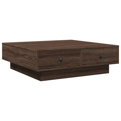 Tavolino da Salotto Rovere Marrone 90x90x28cm Legno Multistrato | homemem39
