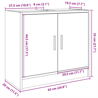 Mobile Lavabo Bianco 63x29x55 cm in Truciolato | homemem39