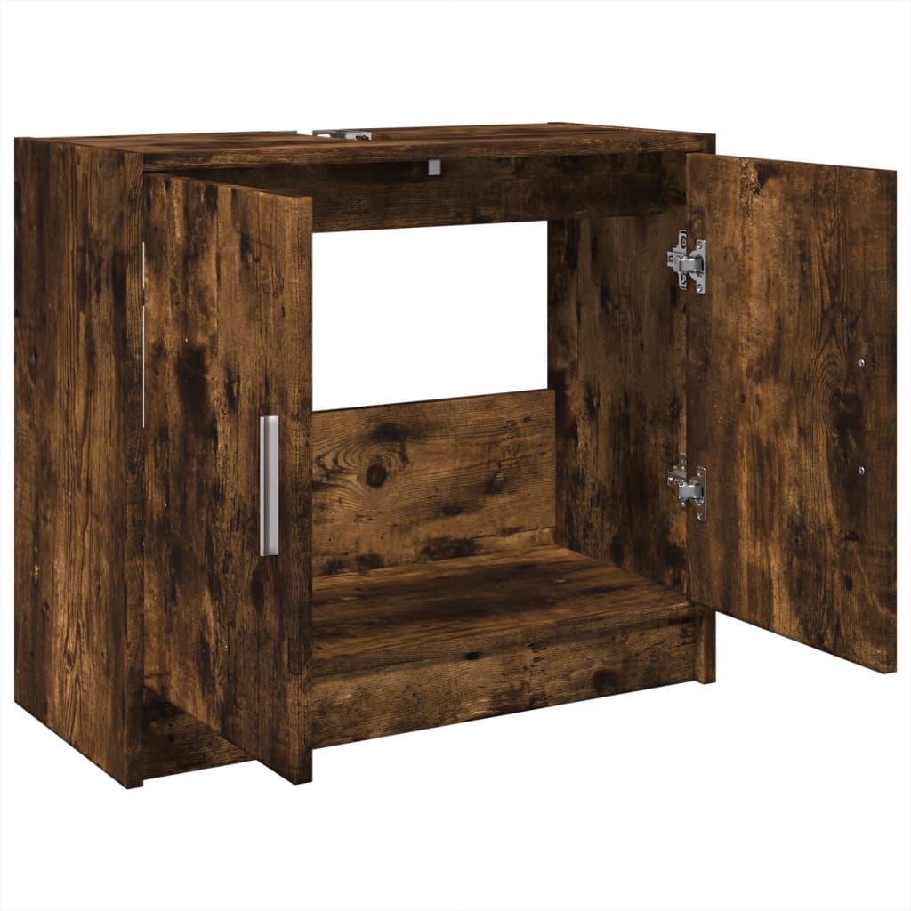 Mobile Lavabo Rovere Fumo 63x29x55 cm in Legno Multistrato | homemem39