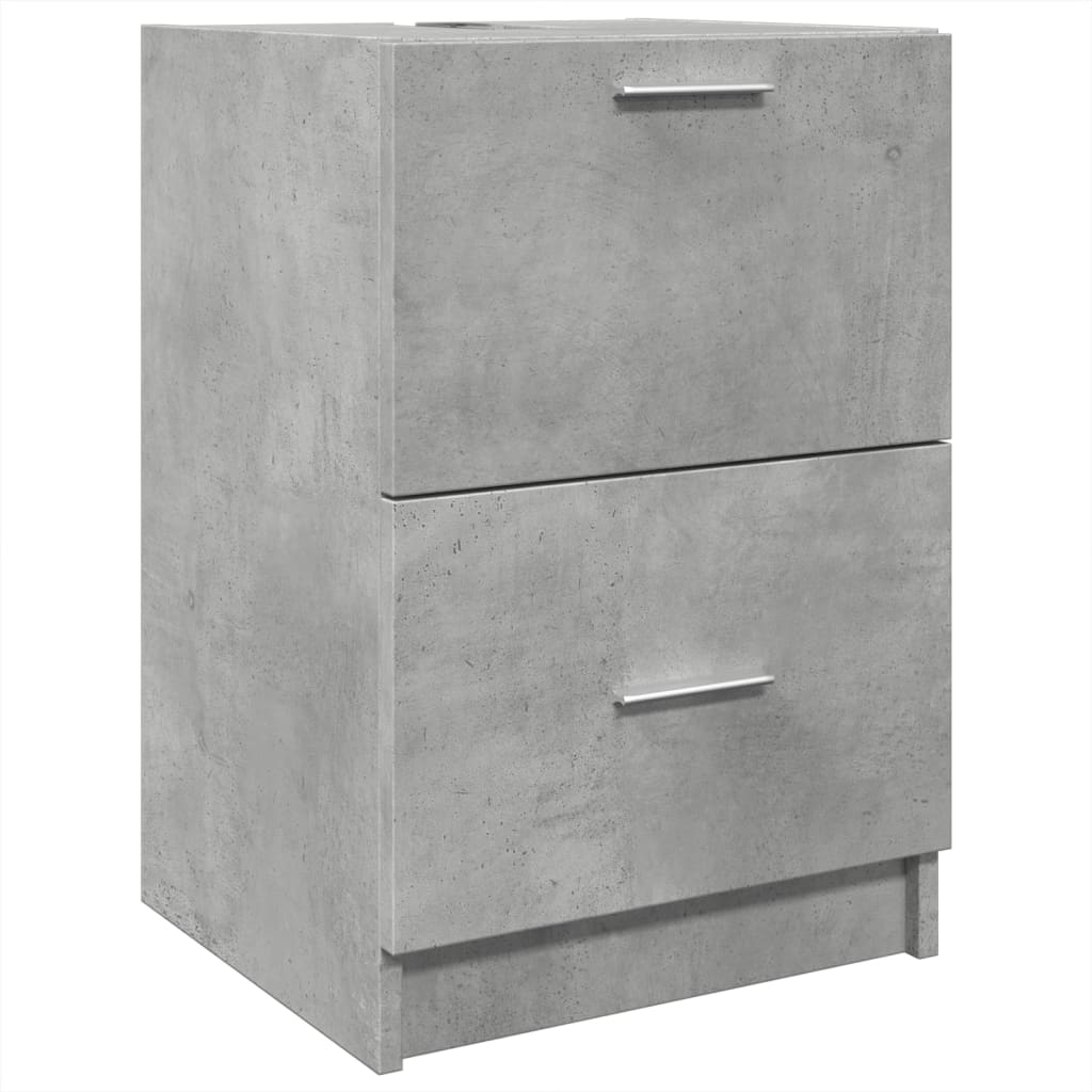 Mobile Lavabo Grigio Cemento 80x33x60 cm in Legno Multistrato | homemem39