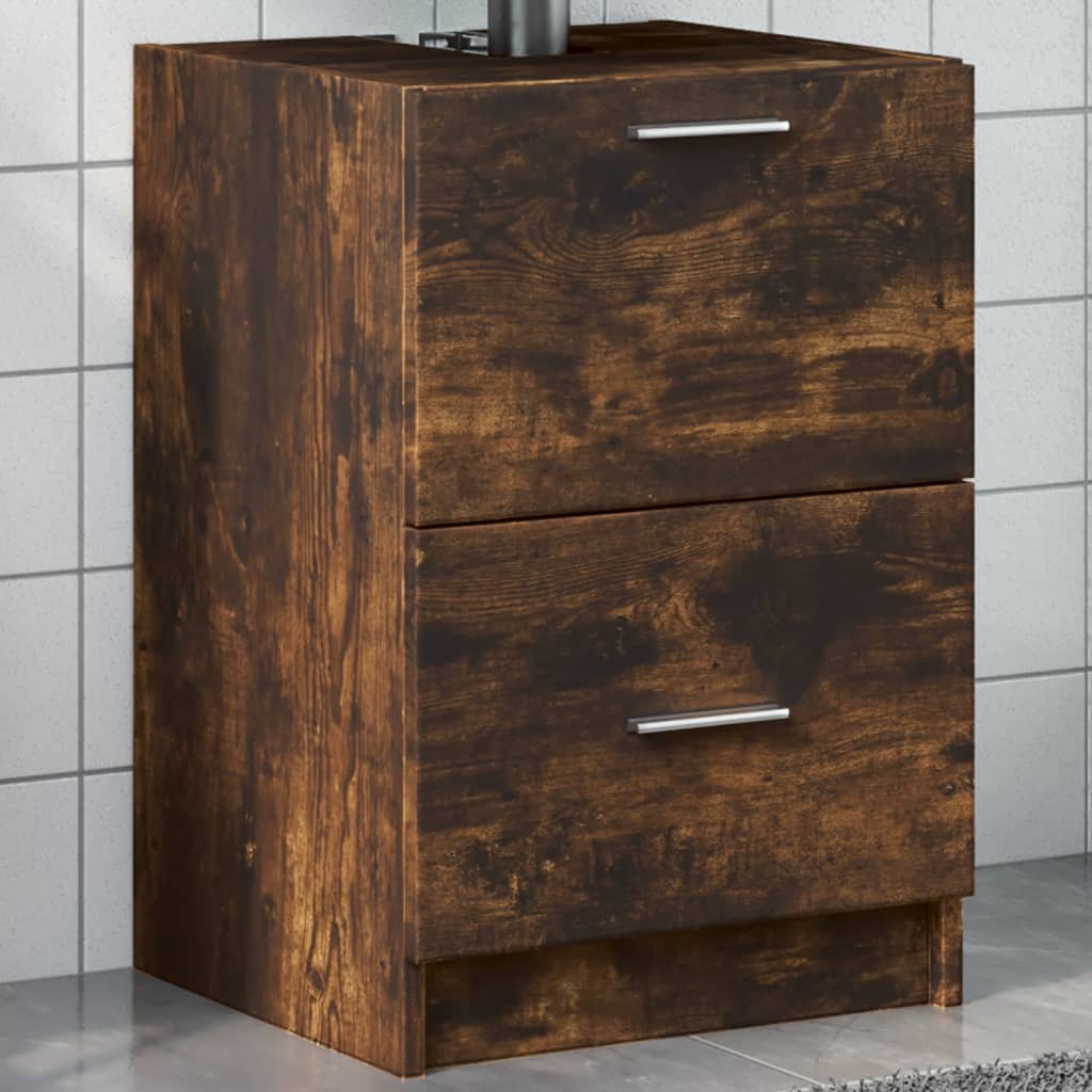 Mobile Lavabo Rovere Fumo 80x33x60 cm in Legno Multistrato | homemem39