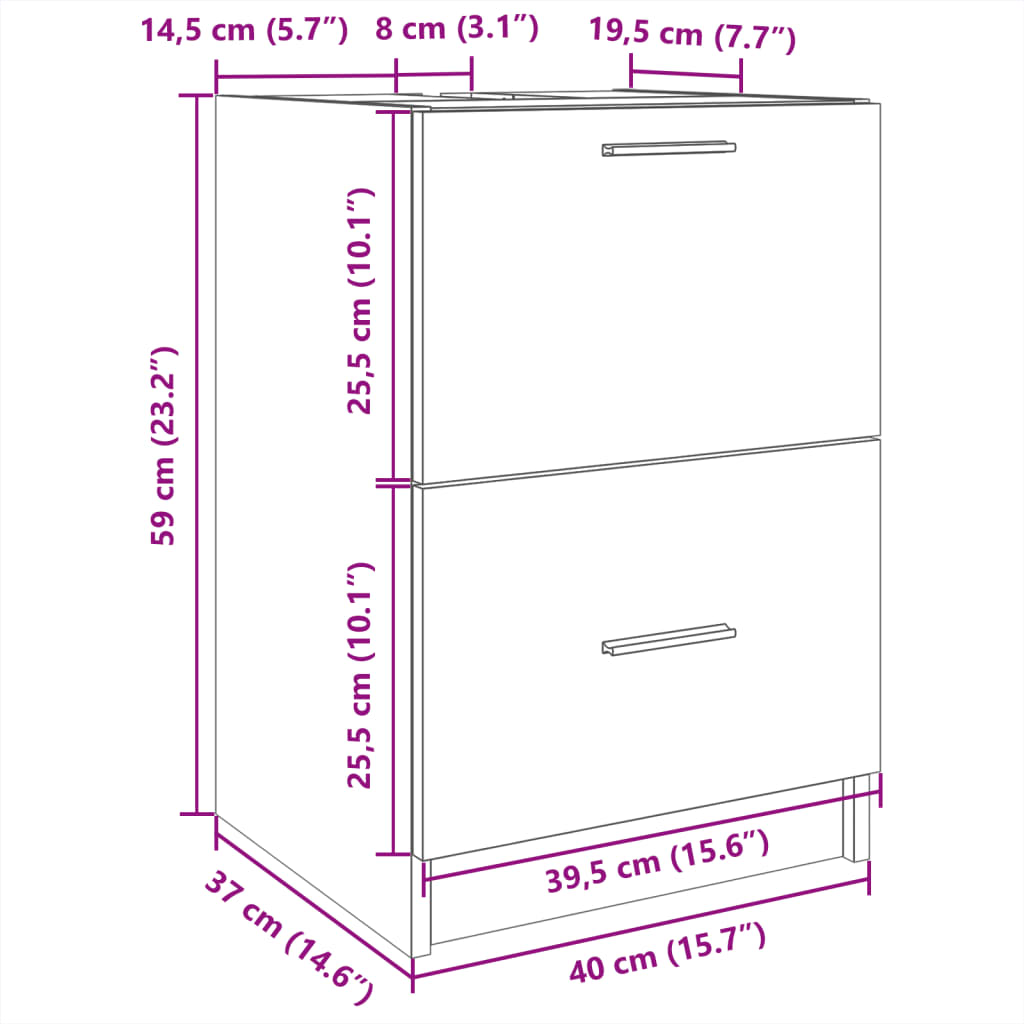 Mobile Lavabo Grigio Sonoma 40x37x59 cm in Truciolare | homemem39