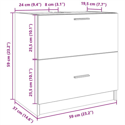 Mobile Lavabo Bianco 59x37x59 cm in Truciolare | homemem39
