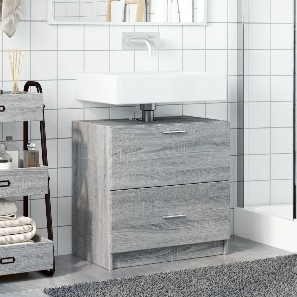 Mobile Lavabo Grigio Sonoma 59x37x59 cm in Truciolare | homemem39