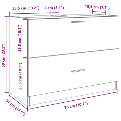 Mobile Lavabo Nero 78x37x59 cm in Truciolare | homemem39