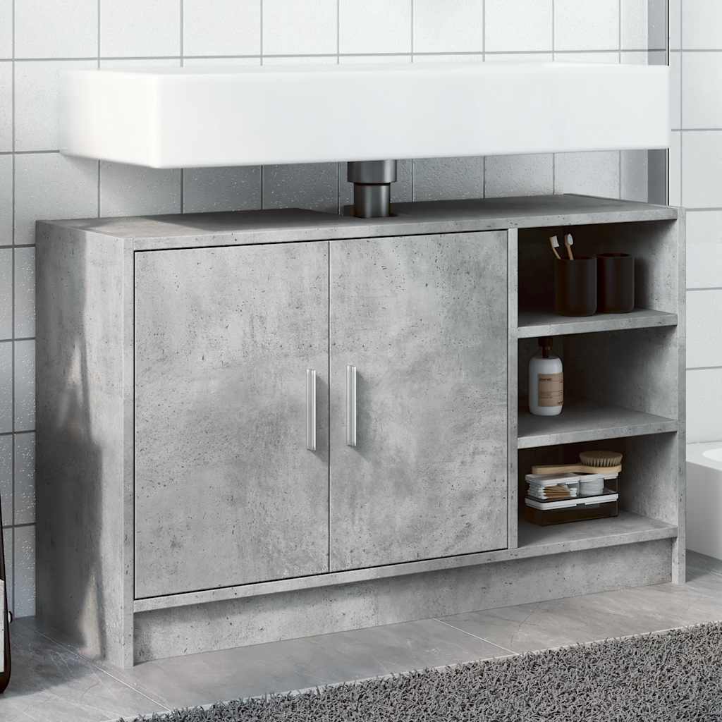 Mobile Lavabo Grigio Cemento 90x29x55 cm in Truciolare | homemem39