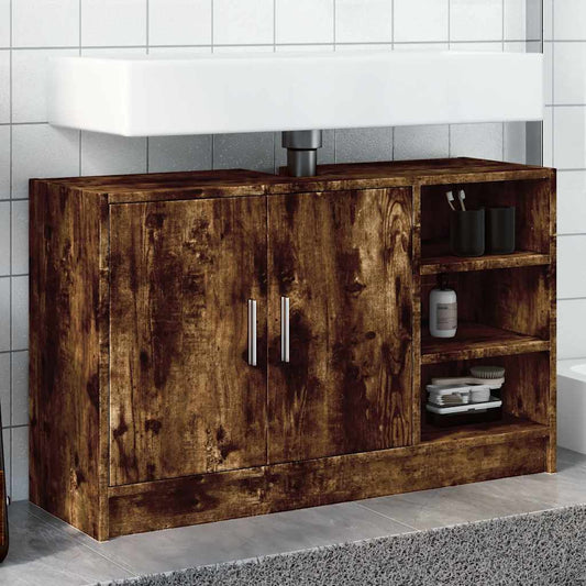 Mobile Lavabo Rovere Fumo 90x29x55 cm in Truciolare | homemem39