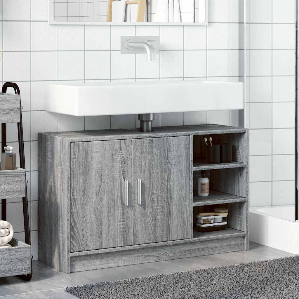 Mobile Lavabo Grigio Sonoma 90x29x55 cm in Truciolare | homemem39